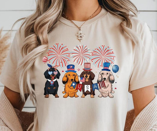 4th of July Dog T-Shirt, Dog Lover Gift, Fourth of July Dog T-shirts, Independence Day Shirt, Dog Mom Shirt, USA Flag T-Shirt