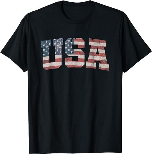 4th of July Shirts For Men, USA US Flag Patriotic 4th of July America T-Shirt Menswear Top Casual Cotton Basic Fashion