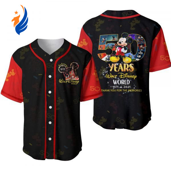 Disney Mickey Mouse Cartoon Baseball Jersey - 50th Anniversary Limited Edition - Bafud