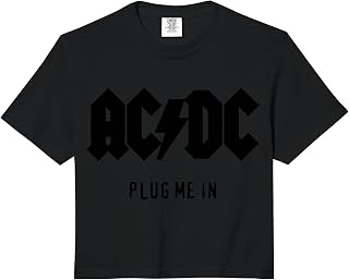 Official AC/DC Plug me in Logo Comfort Colors Crop Top