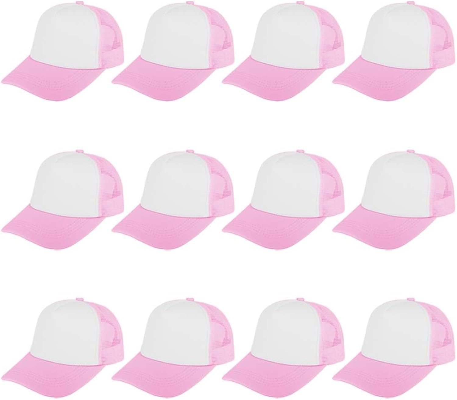 12 Pcs Sublimation Trucker Hats Blank Mesh Baseball Cap Polyester Bulk Mesh Trucker Hat for Men and Women