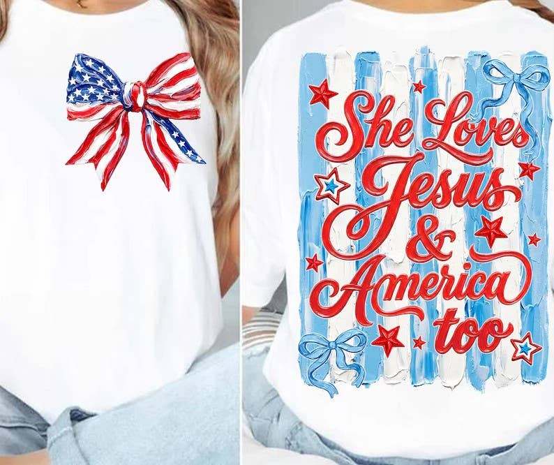 Jesus & America Comfort Colors T-Shirt 4th July Summer