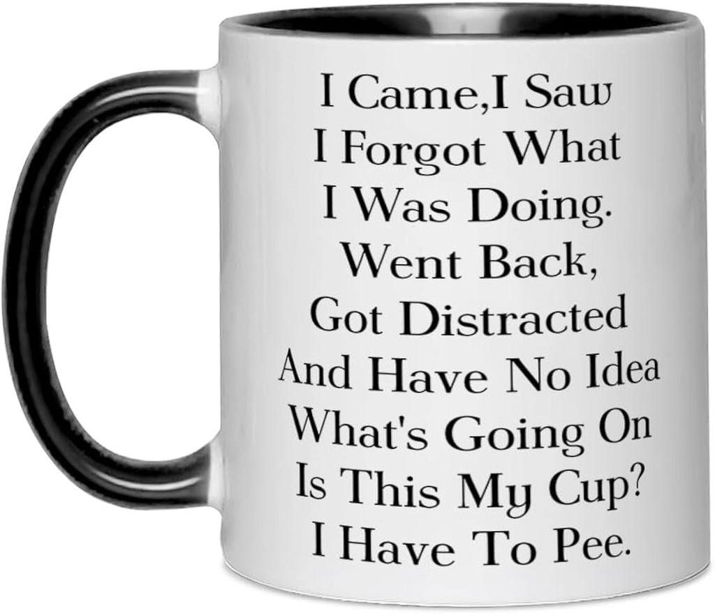 Funny Senior Citizens Coffee Mug,I Came I Saw I Forgot What I Was Doing,Funny Sarcastic Gifts for Old People Elderly Mom Dad Grandma Grandpa Husband Wife Coworker Birthday Christmas Gift White 11oz