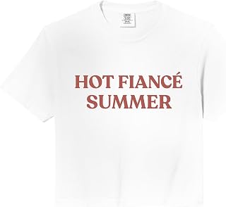 Retro Funny Hot Fiancee Summer Future Mrs Engagement Saying Comfort Colors Crop Top