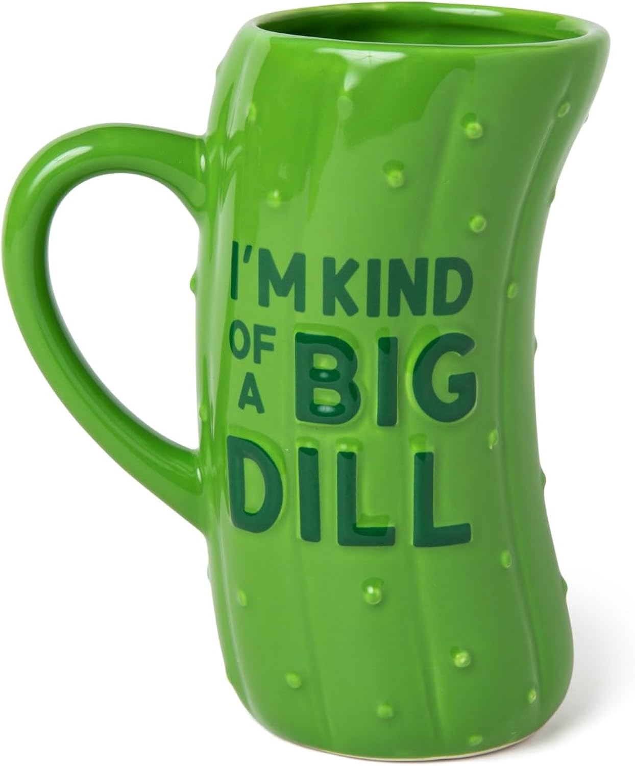 BigMouth Large Green Ceramic Pickle Mug 64oz Funny Coffee Mugs Gag Gift for Adults and Coffee Lovers Unique Gift for Men and Women