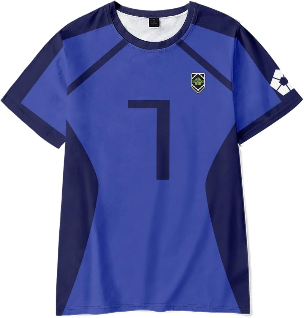 Isagi Yoichi T Shirt Anime Seishiro Nagi Football Soccer Training Jersey Reo Mikage Tops Anime T Shirts