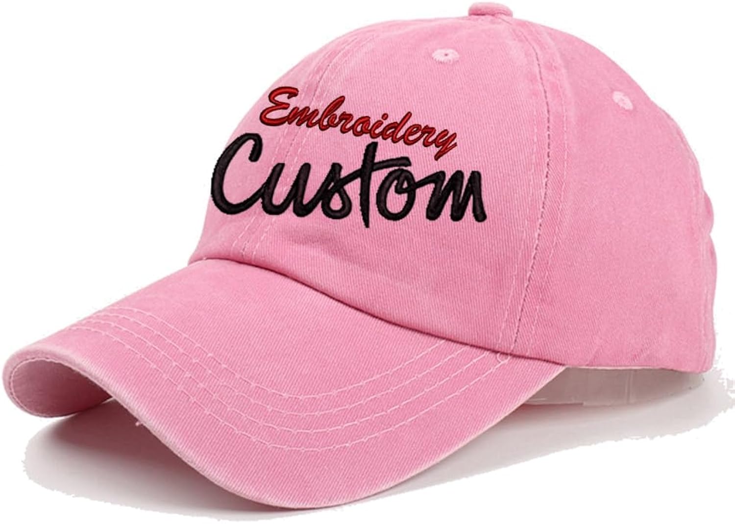 Custom Embroidered Baseball Cap Personalized Text Design Your Own Vintage Washed Hats Adjustable