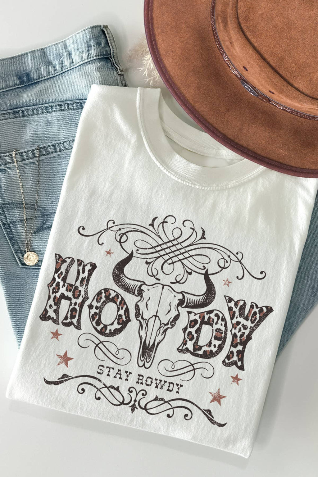 Women Western Graphic Print Short Sleeve Loose Top