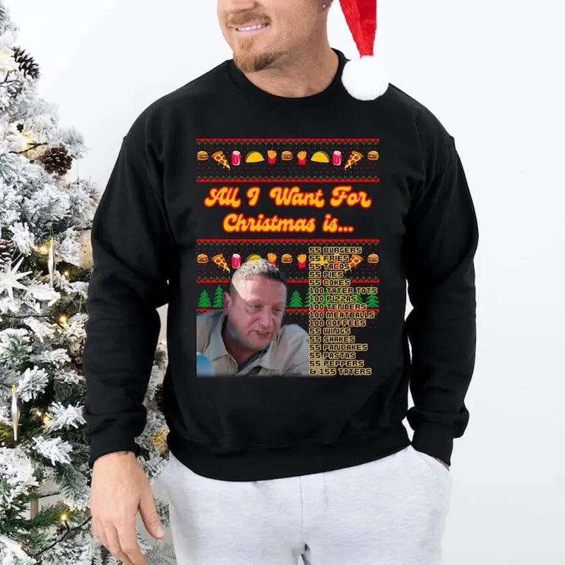 55 Burgers 55 Fries Ugly Christmas Sweater Crewneck Sweatshirt I Think You Should Leave Tim Robinson Shirt