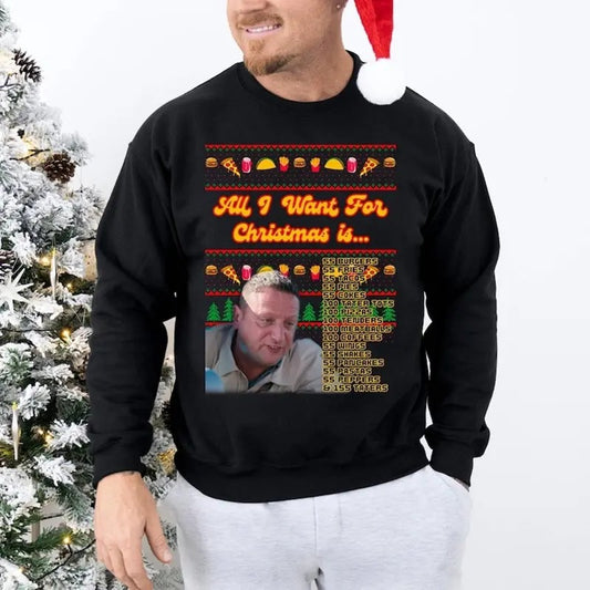 55 Burgers 55 Fries Ugly Christmas Sweater Crewneck Sweatshirt I Think You Should Leave Tim Robinson Shirt