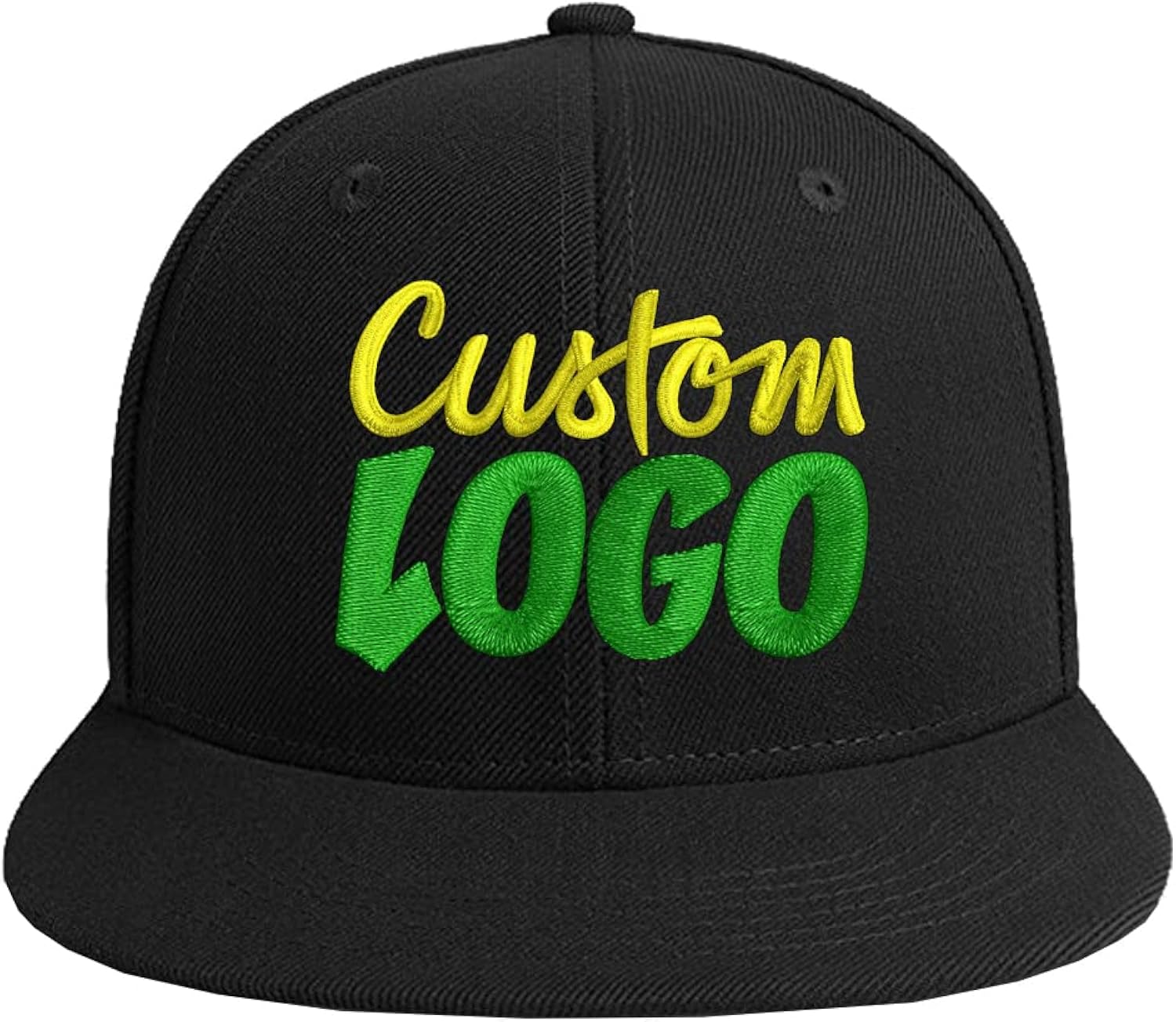 Custom Logo Snapback Hat for Men Design Your Own Embroidery Flat Bill Visor Classic Adjustable Baseball Cap