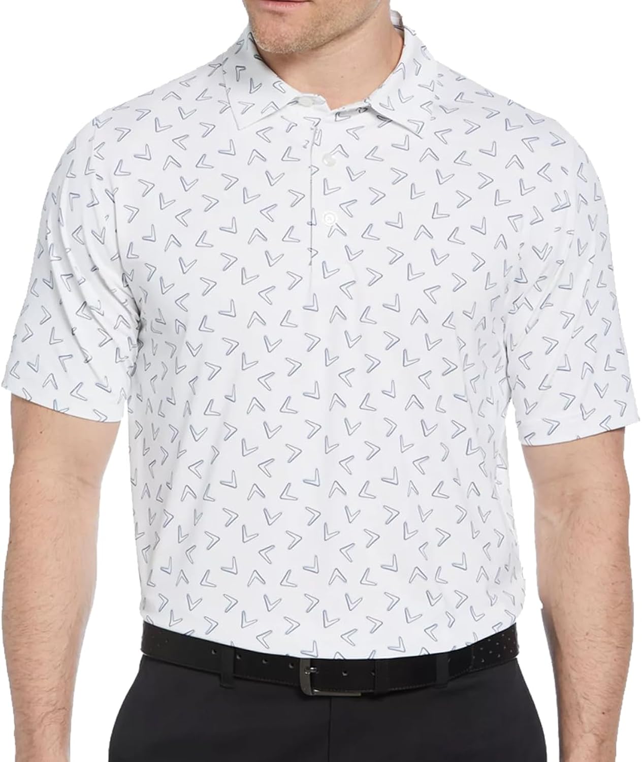 Men's All Over Large Chev Printed Polo