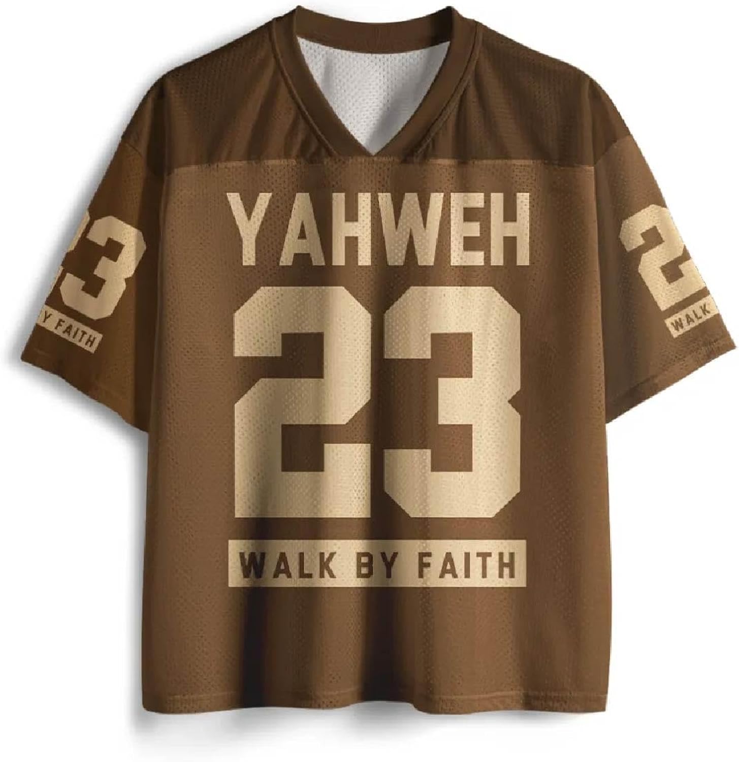 Christian Graphic Tees Oversized T-Shirt Novelty Women Men All-Over Print Mesh Jersey Yahweh