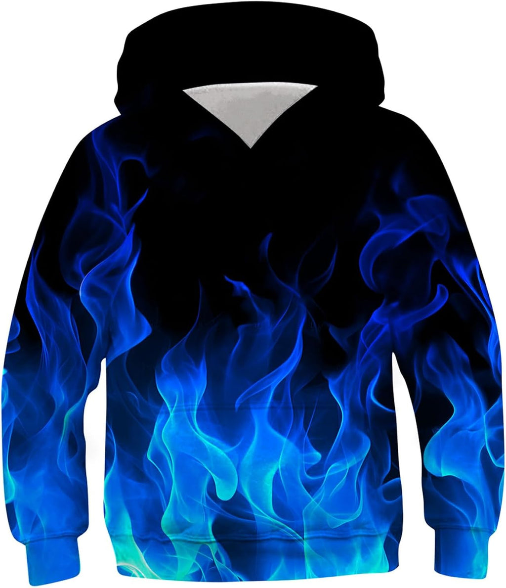 Boys Girls Hoodies 3D Printed Cool Hooded Lightweight 6-16T Hooded Pullover Sweatshirt for Kids