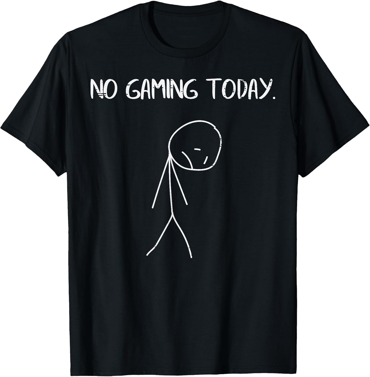 No Gaming Today Sad Stickman Funny Video Gamer Men Boys Kids T-Shirt