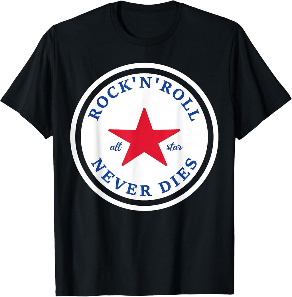 Rock N Roll Never Dies Rock and Roll All Star Music T-Shirt