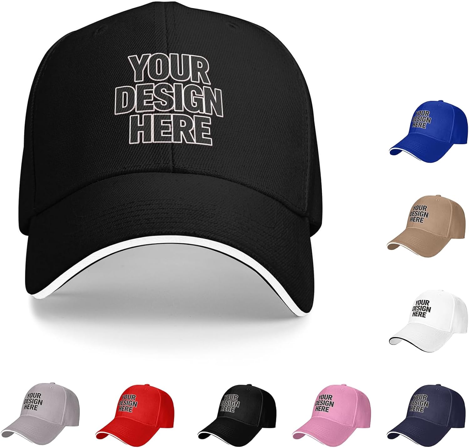 Adjustable Custom Hats Bulk for Men Women, Design Your Own Personalized Trucker & Baseball Cap with Logo