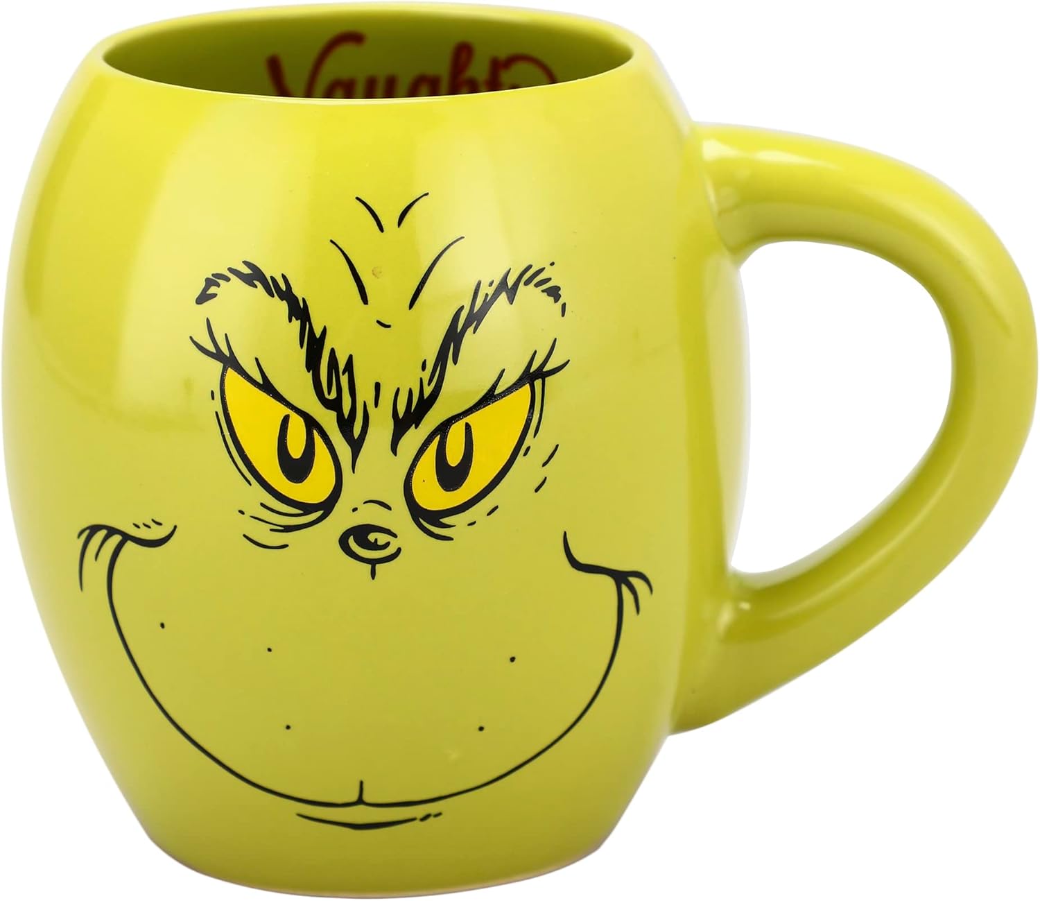 Bioworld Grinch Naughty And Nice 18 Oz Oval Sculpted Ceramic Mug