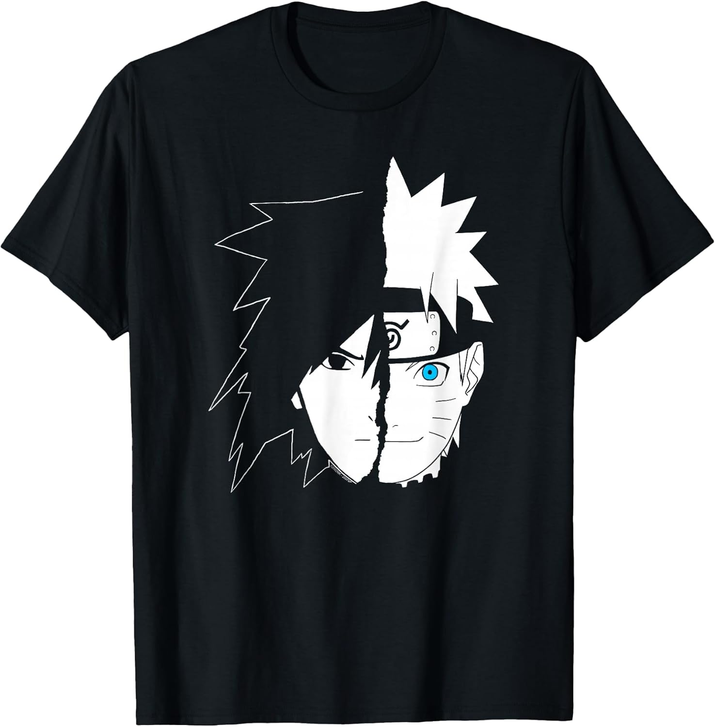 Sasuke Split Face Anime T-Shirt