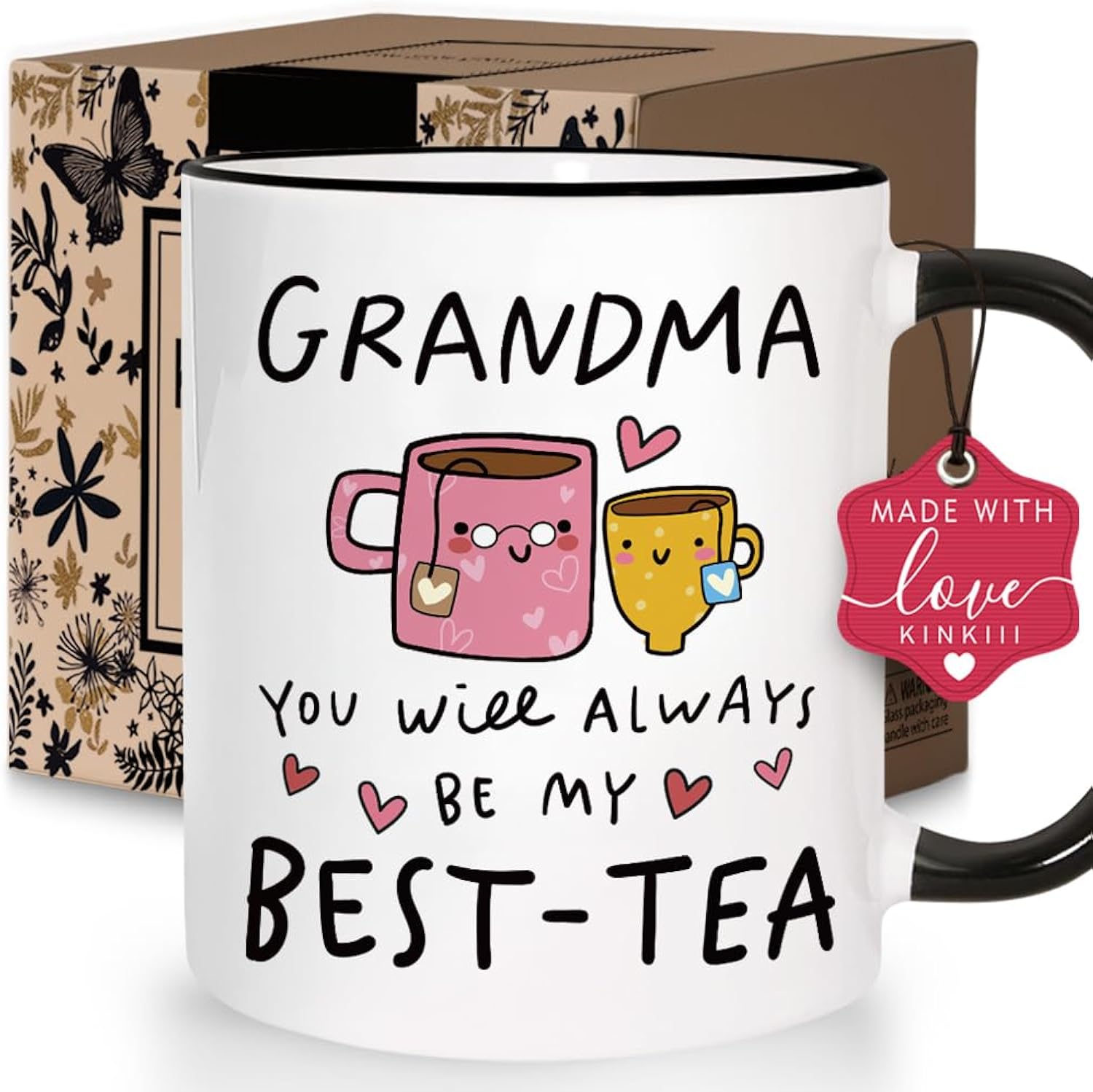 Funny Grandma Coffee Mug for Grandmother, Best Grandmother Birthday Thanksgiving Christmas Mother’s Day Gift, Cute Mugs for Grandmas, Sentimental Gifts for Grandma, Novelty Grandparent Mugs,11oz