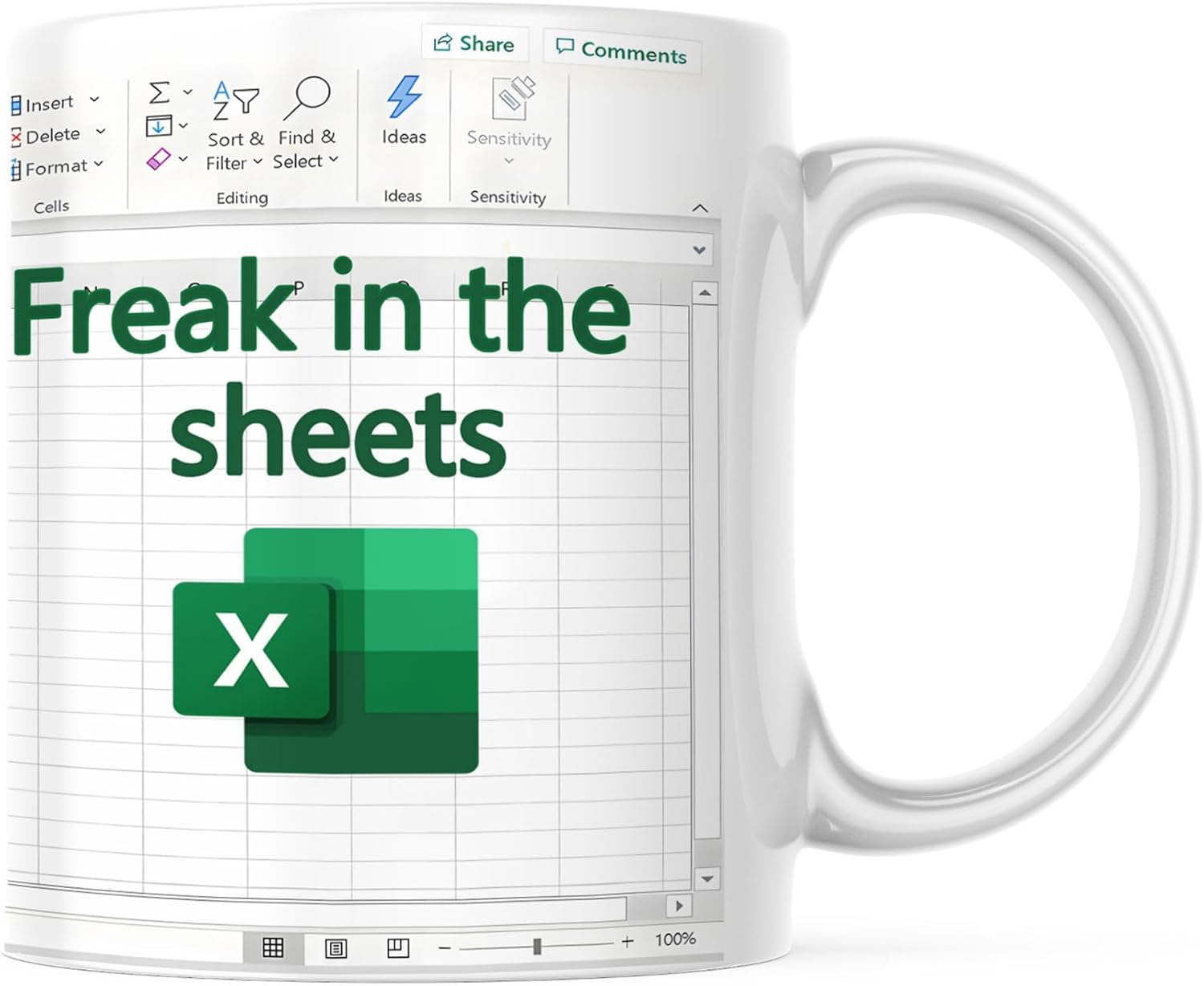 Funny Excel Coffee Mug, Freak In The Sheets Mug, Spreadsheet Excel Cup, Gifts for CPA CFO Coworkers Accounting Boss Friends, Novelty Gifts for Birthday Christmas New Year Men Women