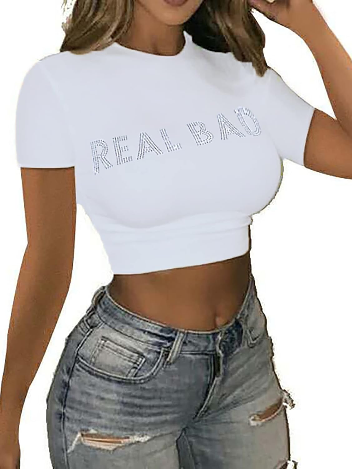 Womens Graphic Crop Top Short Sleeve Y2k Baby Tees Fairy Grunge Summer T-Shirt