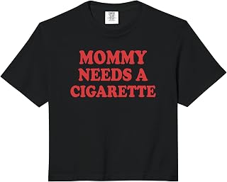 Mommy Needs A Cigarette Comfort Colors Crop Top