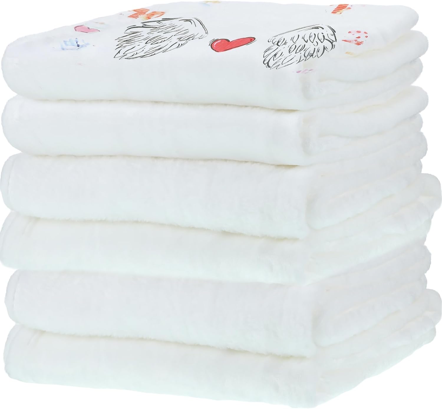 Preboun 6 Pcs Sublimation Throw Blanket Thick Plush Blankets Soft Fuzzy Blanket White Blank Blanket for DIY Custom Personalized Sublimation Photo (30 x 40 Inch)