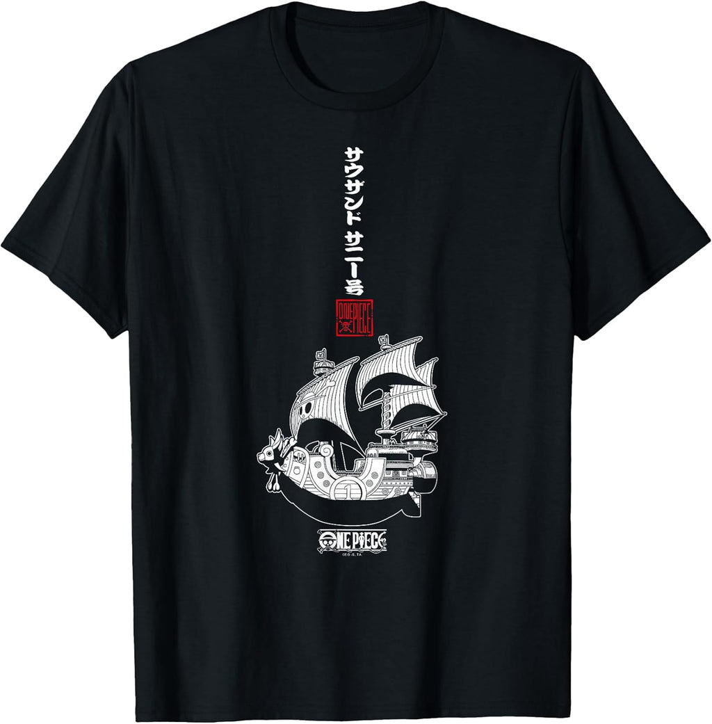 Anime Vertical Kanji Thousand Sunny Pirate Ship T-Shirt