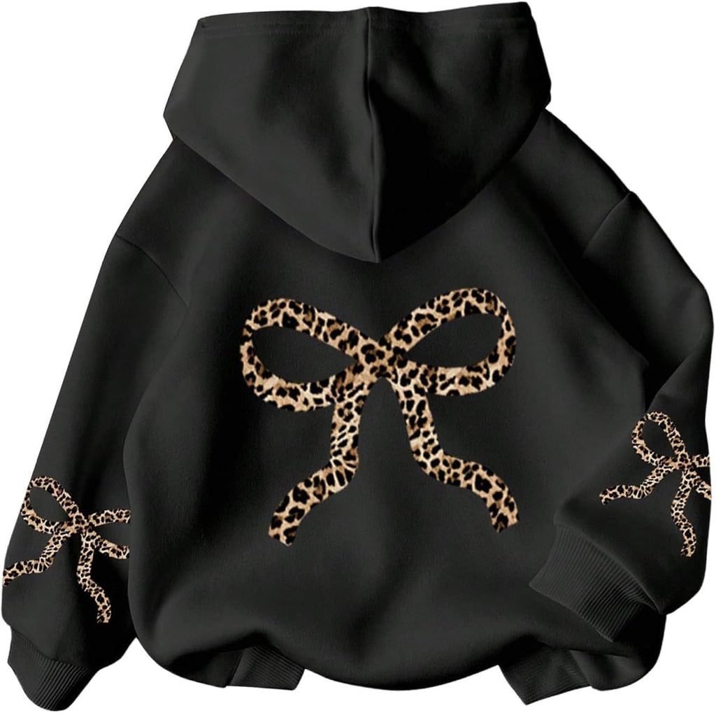 Girls Graphic Hoodie Thermal Long Sleeve Hooded Sweatshirt Drop Shoulder Pullover Top Ages 8-12