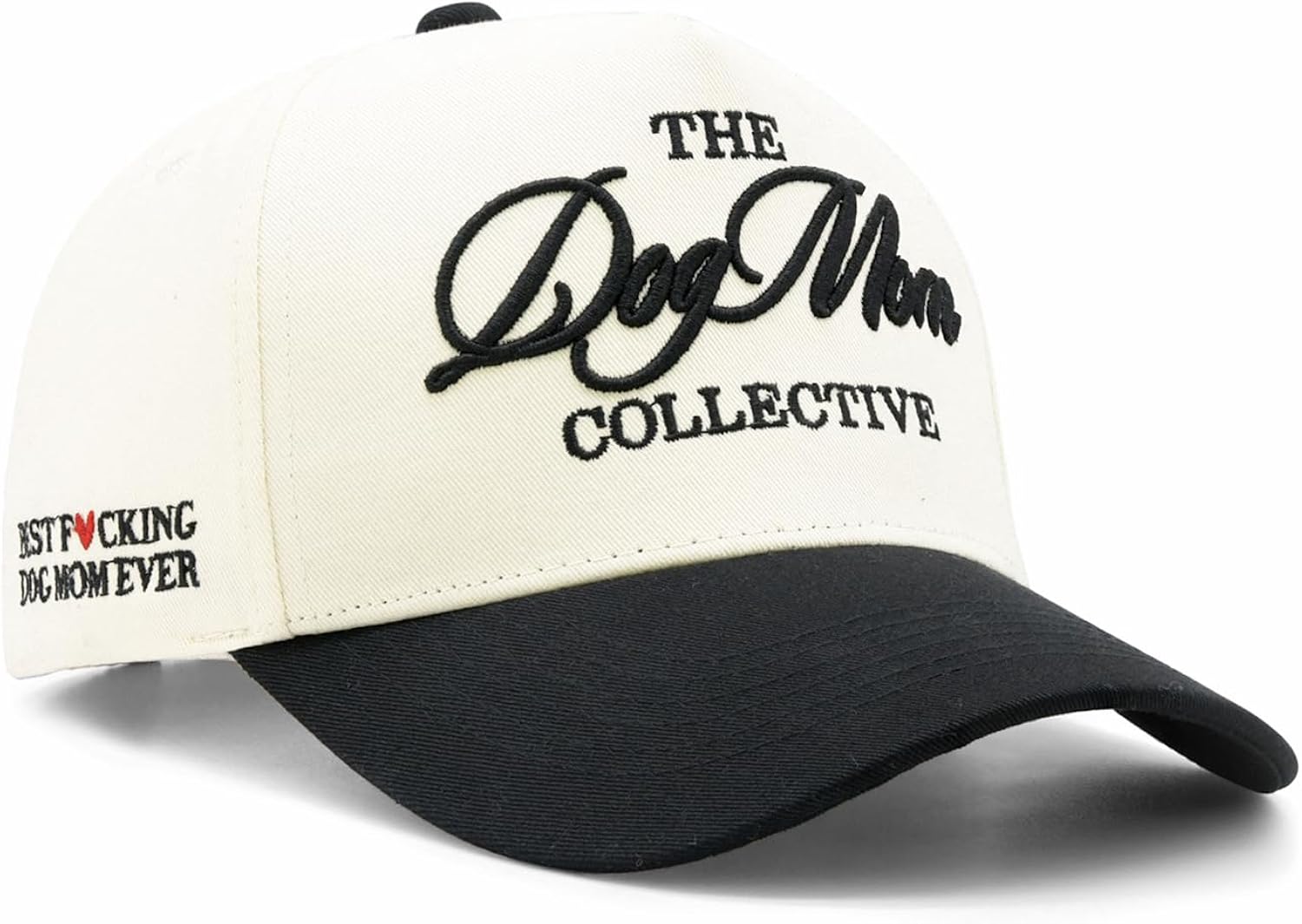 Dog Mom Hat, Dog Mom Gifts for Women, Adjustable Two-Tone Embroidered Baseball Cap for Women, Mothers Day Birthday Gifts for Pet Lover Black