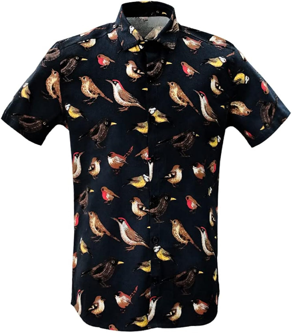 Men's Hawaiian Tropical Shirts, Printing Short Sleeve Casual Button Down Shirt