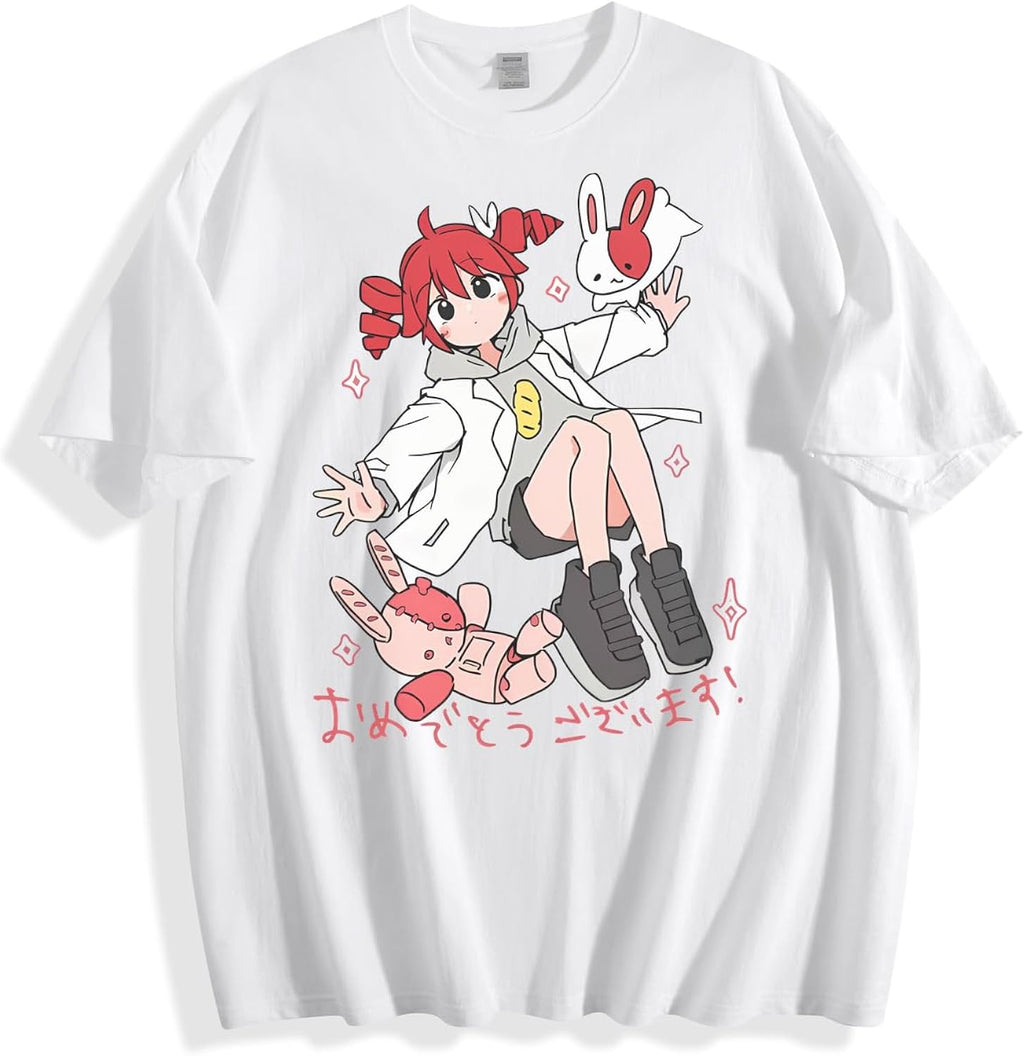 OFFICLA Kasane Teto Anime Oversized Graphic T-Shirt - Kawaii UTAU Vocaloid Merch