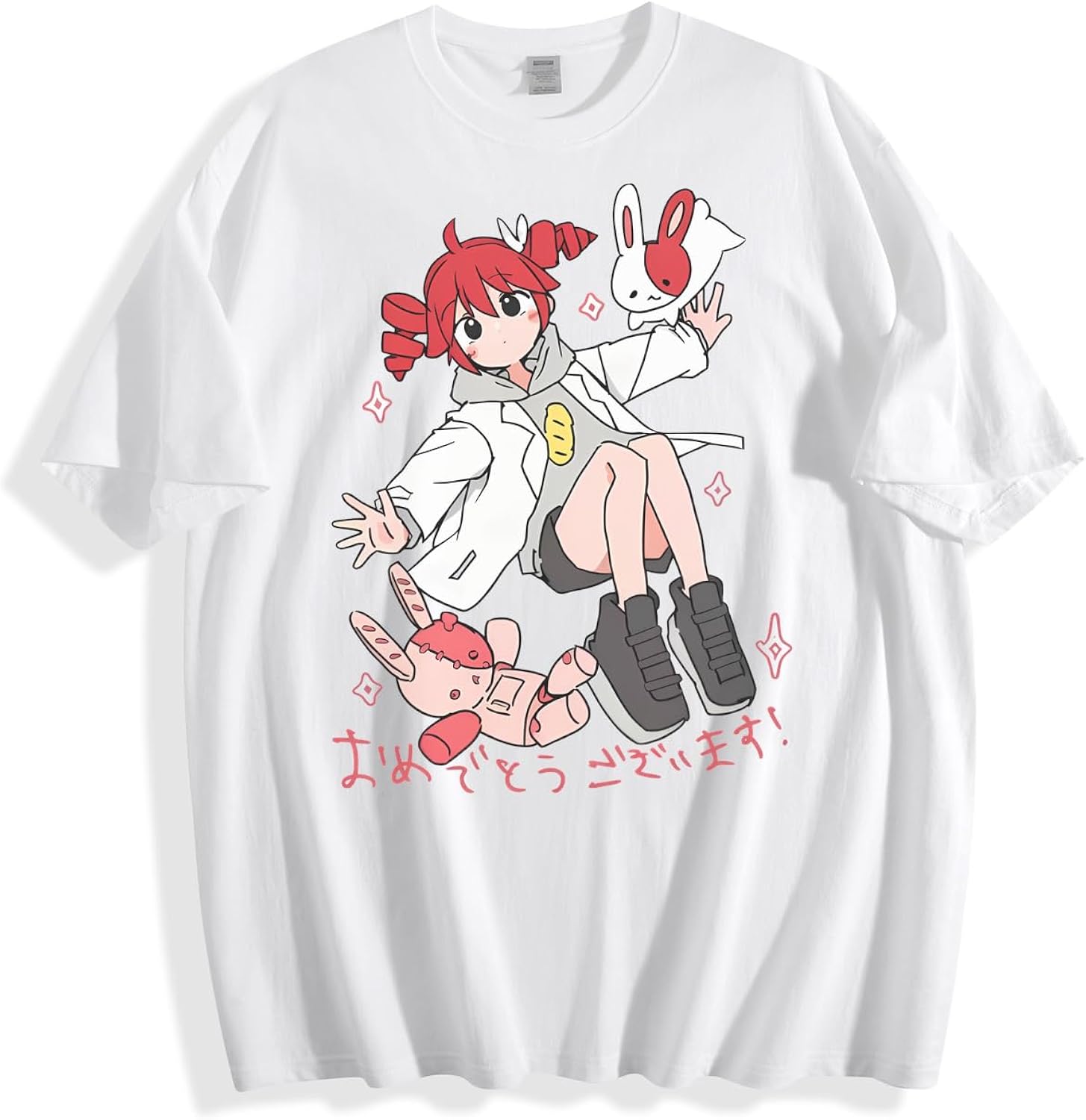 OFFICLA Kasane Teto Anime Oversized Graphic T-Shirt - Kawaii UTAU Vocaloid Merch
