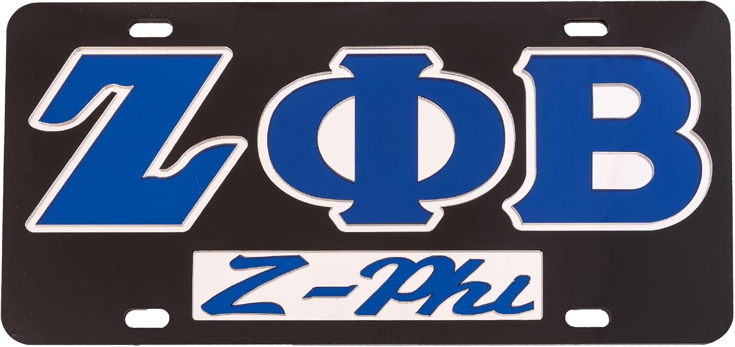 Desert Cactus Zeta Phi Beta Accessories Zetas ZPHIB Metal Car Tag for Front or Rear of Vehicle (Tag - 7504)
