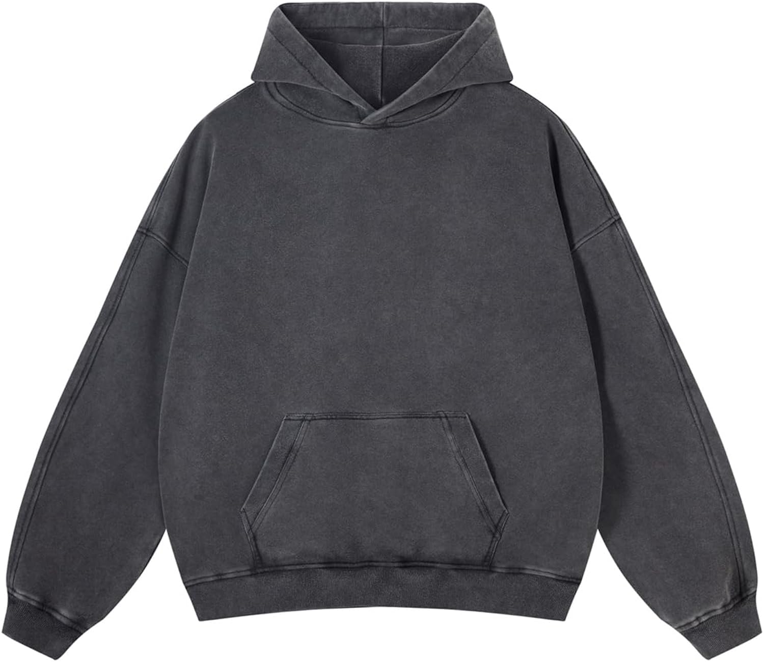 Mens Oversized Hoodies Pullover Women Fall Acid Wash Plain Preppy Hoodie Streetwear Cotton Vintage Hooded Sweatshirt