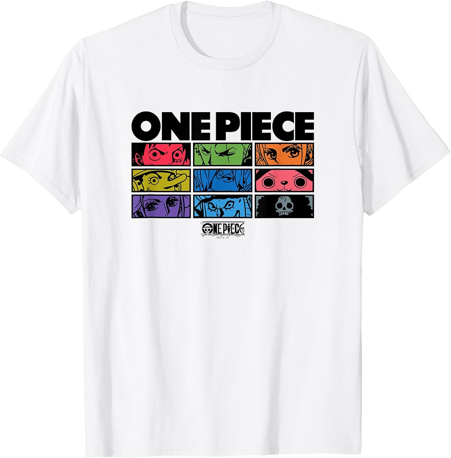 Anime Character Eyes Colorful Pop Art Grid T-Shirt