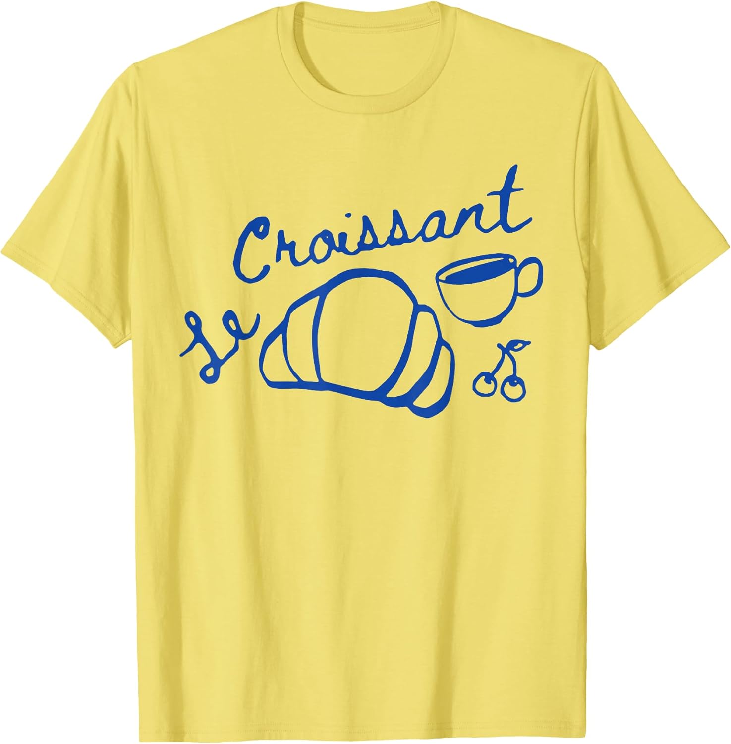 Coffee & Croissant French Croissant Retro Graphic Aesthetic T-Shirt