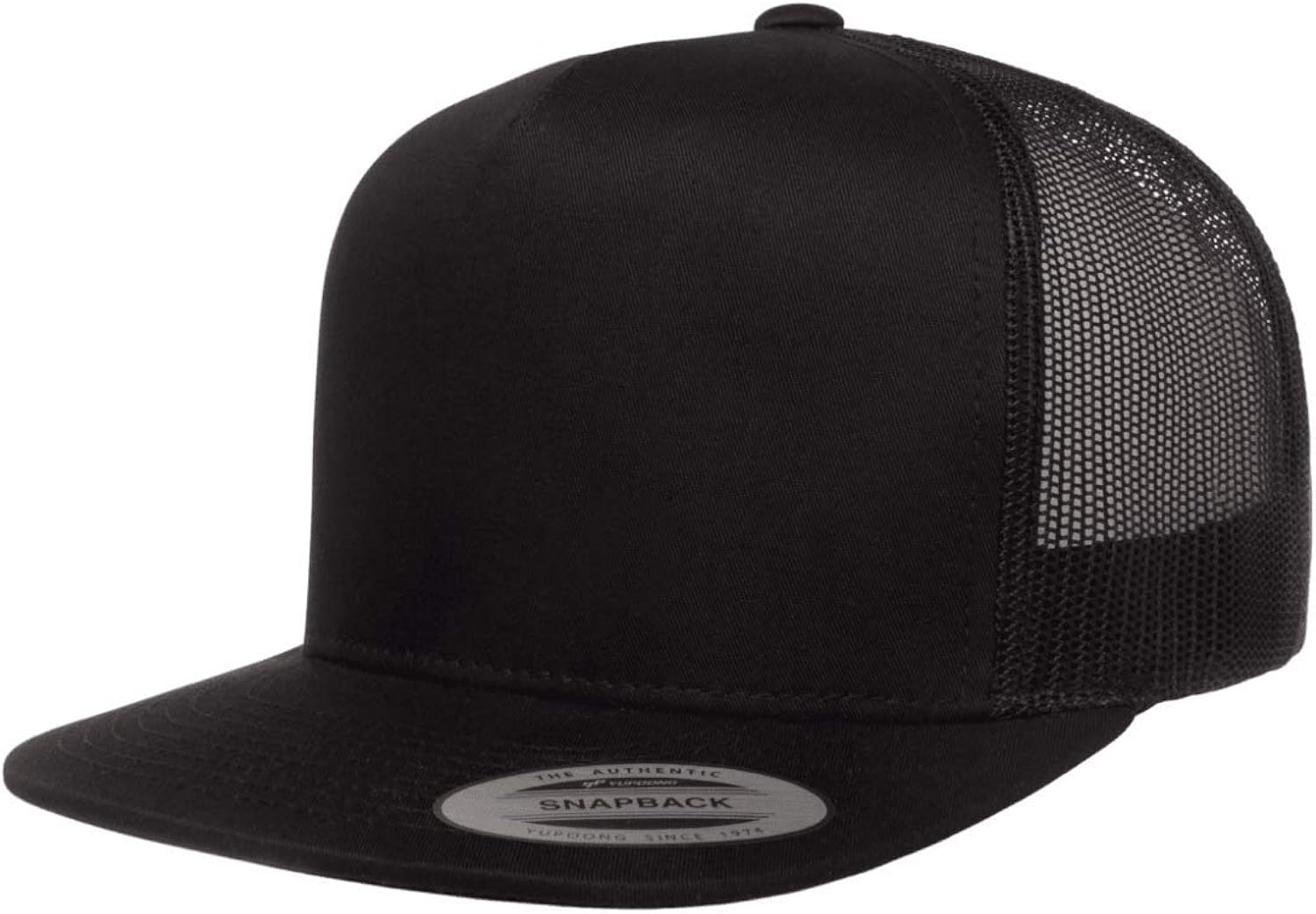 Yupoong 5-Panel YP Classic Trucker Cap | High Profile Flat Visor Snapback | OSFM | Bulk Packs Available