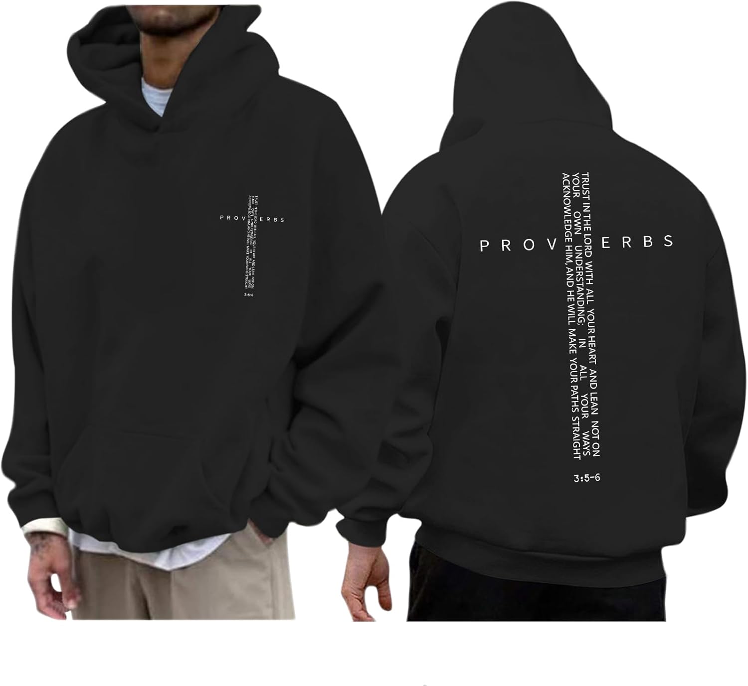 Christian Hoodies for Men Inspirational Religious Faith Cross Sweatshirts Vintage Bible Verse Graphic Hoodie Pullover