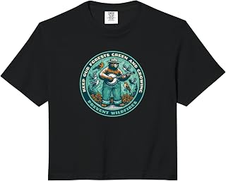 Prevent Wildfires Smokey Bear, Banjo & Birds Comfort Colors Crop Top