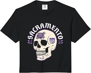 NBA Sacramento Kings Halloween Skull Comfort Colors Crop Top