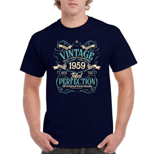 65 Years Old 65th Birthday Celebration Gifts T-Shirt For Men Born In 1959 TShirt Limited Edition Total Perfection.made in usa