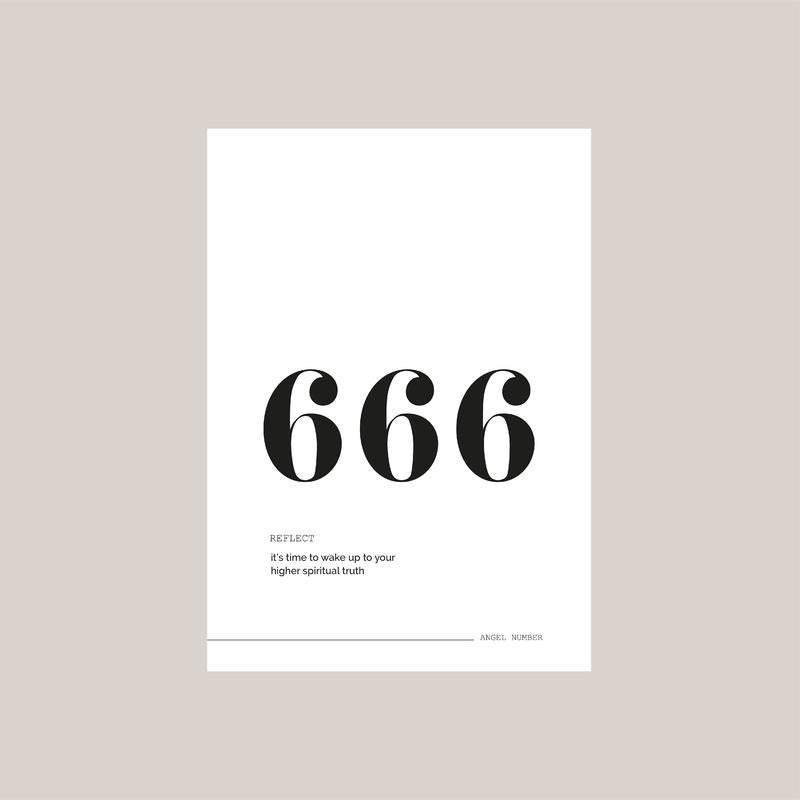 666 Angel Number Print Wall Art, Manifestation Energy Spiritual Poster, Reflection 666 Print, Dorm Room Decor, Poster...