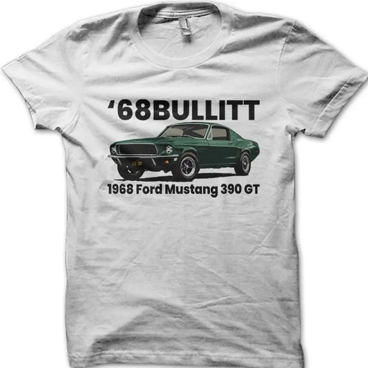 68 Bullitt Mustang 390 GT retro cotton t-shirt