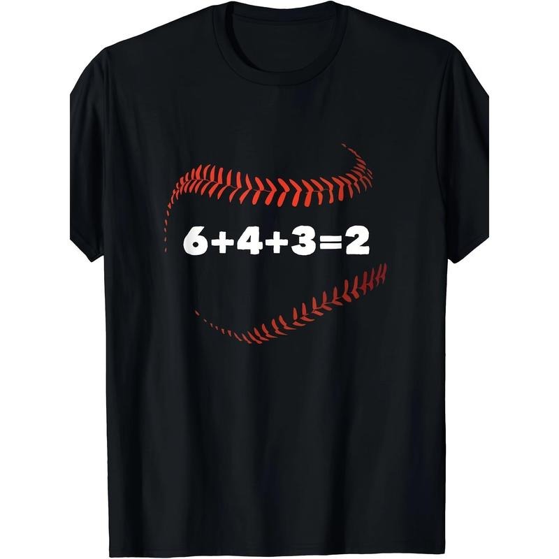 6+4+3=2 Double Play Baseball Player Gift Baseball Saying T-Shirt - 220g made in usa Hoodie, Sweatshirt | DripVista.com