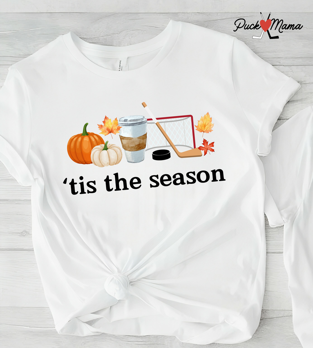 Tis the Season Hockey Season Fall Tee