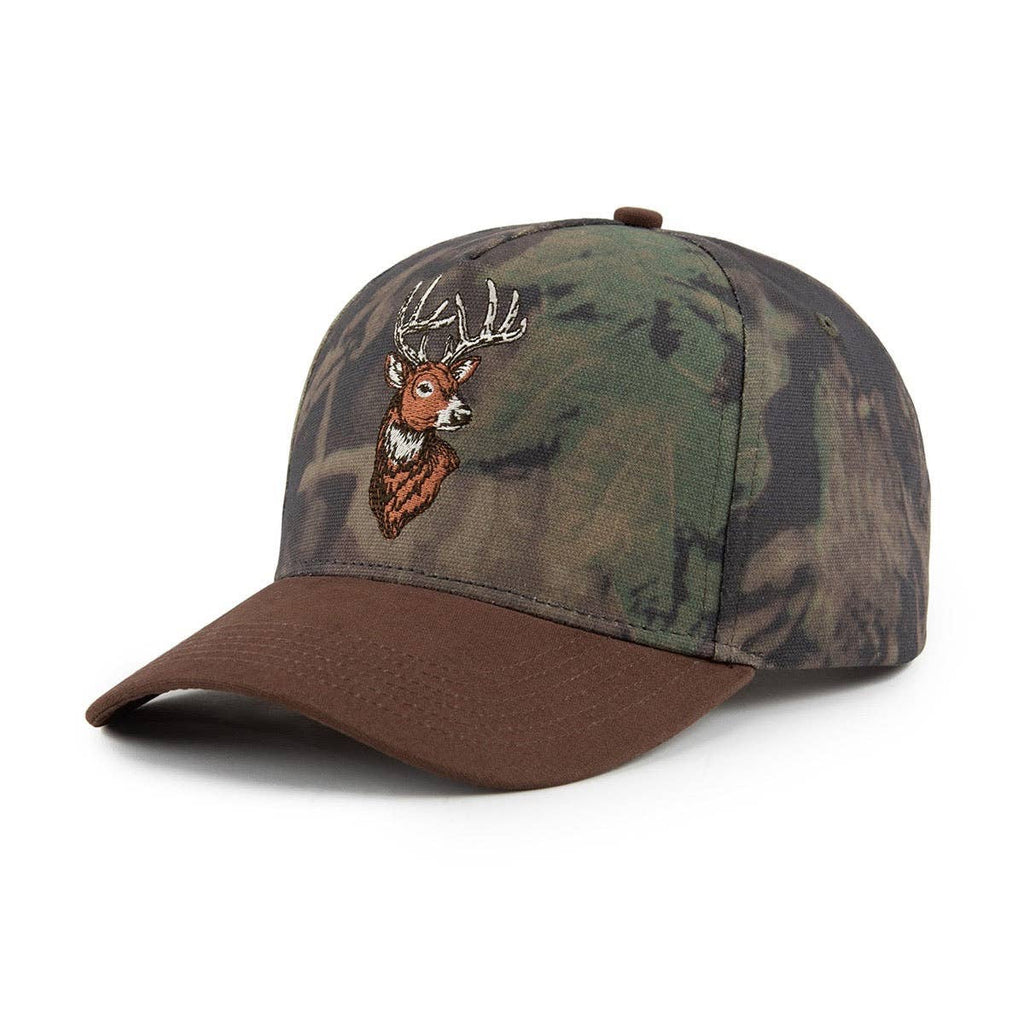 The Buck Snapback 5-Panel Camo & Brown Canvas Hat
