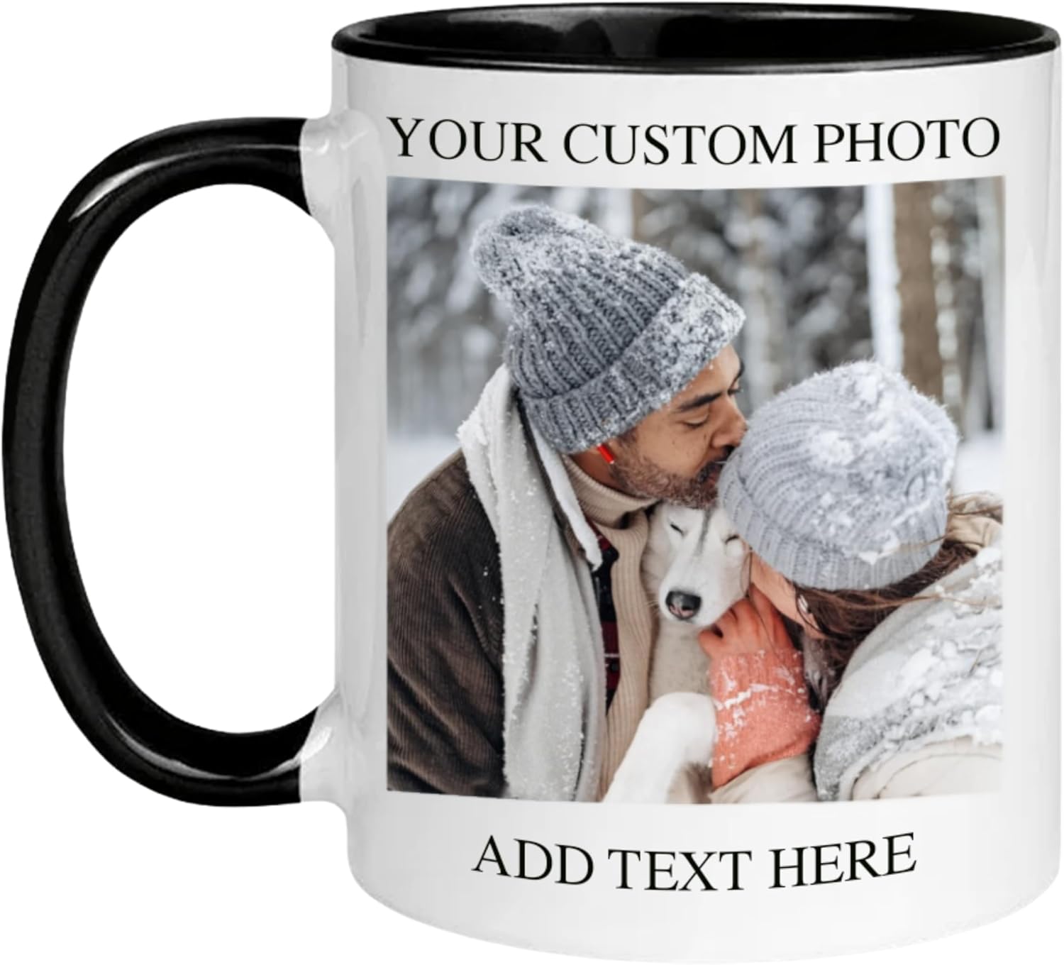 Custom Mug - Personalized Coffee Mug with Photo Text Logo | Taza Personalizada 11oz Both Sides Print | Custom Gifts for Men Women | Customized Picture Cup Dishwasher Safe