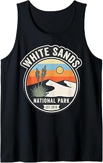 White Sands National Park Retro Vintage Desert Sunset Badge Tank Top